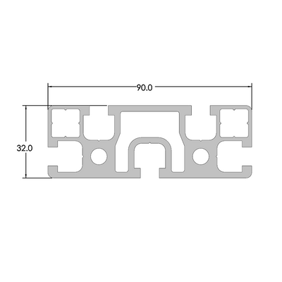 10-9032-0-72IN MODULAR SOLUTIONS EXTRUDED PROFILE<br>90MM X 32MM PROFILE, CUT TO THE LENGTH OF 72 INCH
